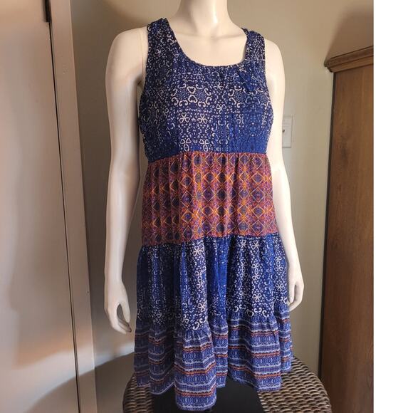 Maurices Boho Sundress Sz L Fit & Flare 27" Aztec Indie Coastal Beach Vacation - Picture 1 of 11